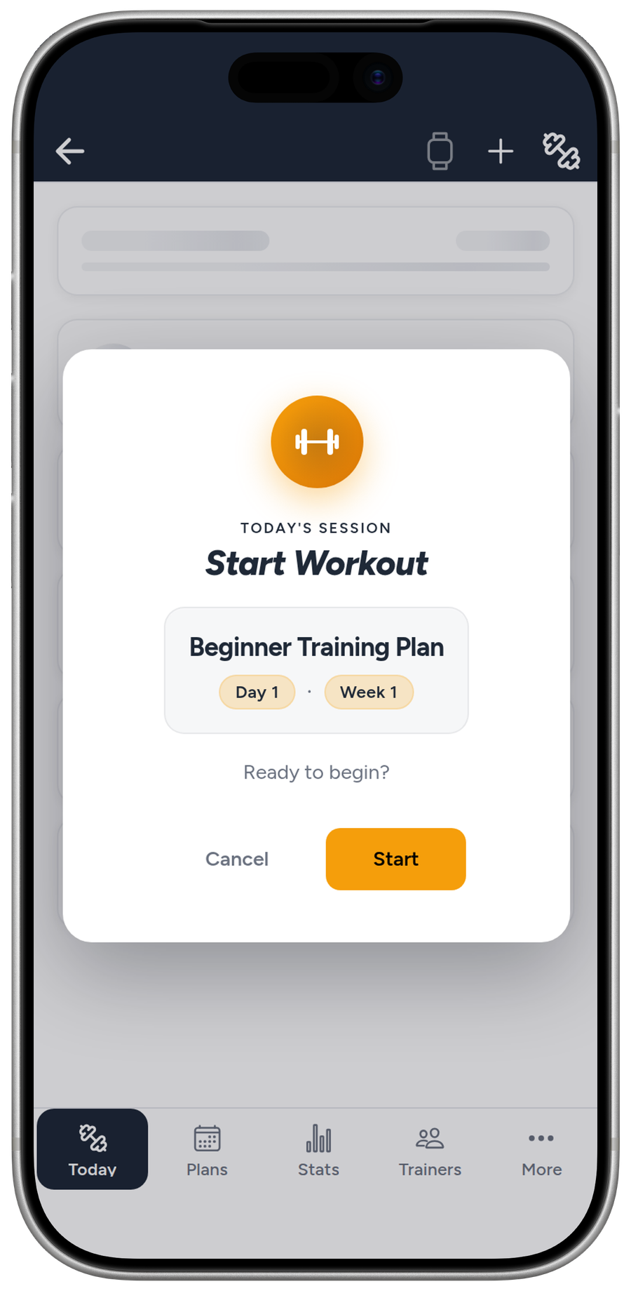 A Liftory training day in progress: exercises and the set log