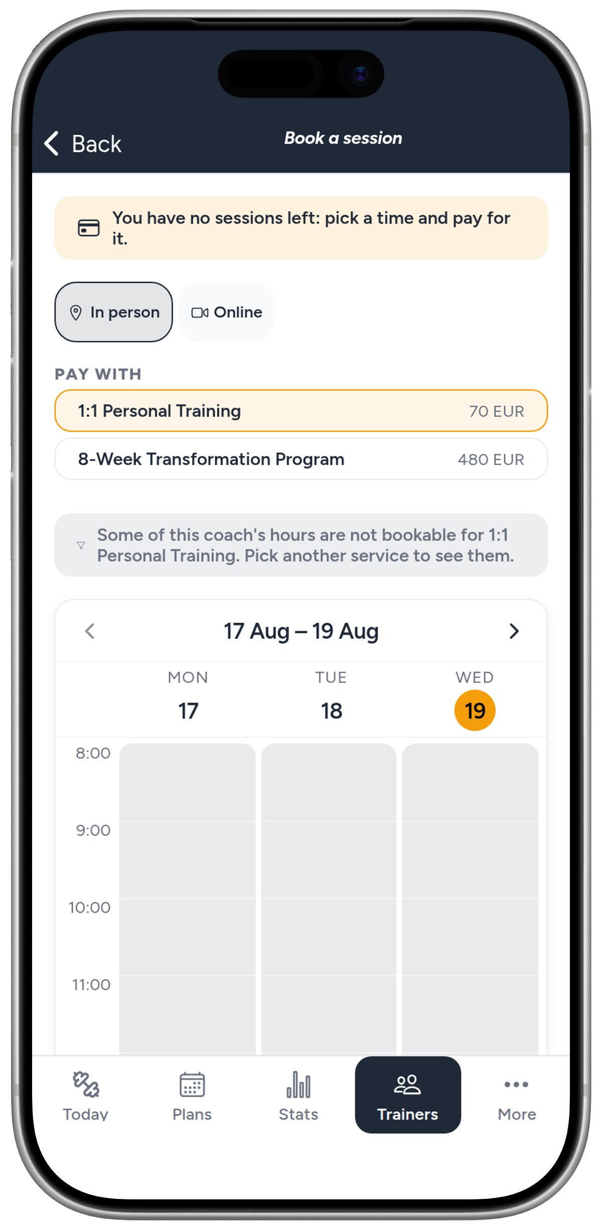 Liftory: Sessions, bookings, and cash you collect yourself
